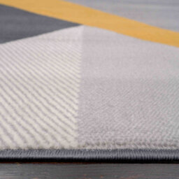 Loomed Yellow Ochre Grey Geometric Living Room Rug 160X230Cm - thumbnail 4
