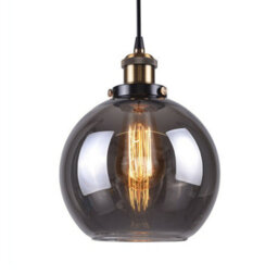 K Living Antonio 1 Light Hanging Smokey Glass Ceiling Pendant With Filament Bulb - thumbnail 2