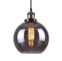 K Living Antonio 1 Light Hanging Smokey Glass Ceiling Pendant With Filament Bulb - thumbnail 3