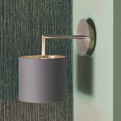 Pacific Lifestyle Brushed Silver And Steel Grey Wall Light - image 1