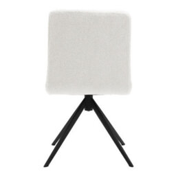 Darphe Set Of 2 White Teddy Fleece Bar Stools With Black Metal Legs - thumbnail 4