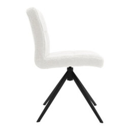 Darphe Set Of 2 White Teddy Fleece Bar Stools With Black Metal Legs - thumbnail 3