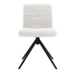 Darphe Set Of 2 White Teddy Fleece Bar Stools With Black Metal Legs - thumbnail 2