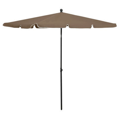 Walplus Garden Parasol With Pole 210X140 Cm Taupe - image 1