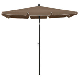 Walplus Garden Parasol With Pole 210X140 Cm Taupe - thumbnail 2