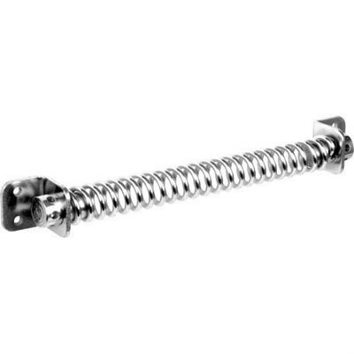 "Ironmongery World 10"" Zinc/silver Fully Adjustable Weatherproof Gate Door Closer Spring Tension"