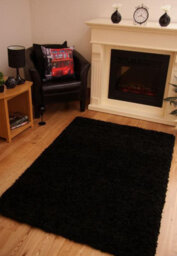 "Bravich Black Thick Shaggy Rug - California - 200X290Cm (6'8""x9'7"")" - thumbnail 3