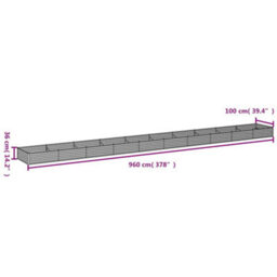 Berkfield Durable Garden Raised Bed 960X100X36 Cm Corten Steel - thumbnail 7