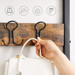 Songmics Vasagle Vintage Hat And Coat Stand, Hallway Shoe Rack And Bench With Shelves, Hall Tree With Hooks, Matte Metal Frame Hsr45Bx - thumbnail 5