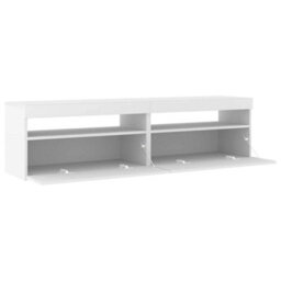 Berkfield Modern Tv Cabinets 2 Pcs With Led Lights White 75X35X40 Cm - thumbnail 8