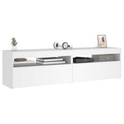Berkfield Modern Tv Cabinets 2 Pcs With Led Lights White 75X35X40 Cm - thumbnail 6