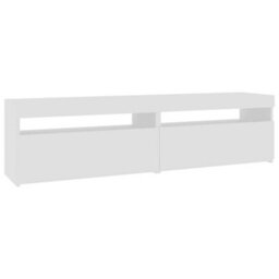 Berkfield Modern Tv Cabinets 2 Pcs With Led Lights White 75X35X40 Cm - thumbnail 1