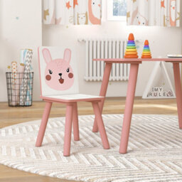 Zonekiz Kids Table And Chairs, Childrens Desk With 2 Chairs, Pink - thumbnail 9