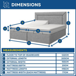 Backcarebeds Majestic Twin Adjustable Electric Bed - 5Ft King - Headboard 3C - thumbnail 7