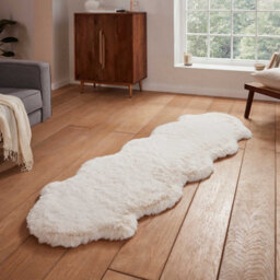 Ivory Plain Shaggy Luxurious Modern Rug For Living Room And Bedroom-60Cm X 90Cm ( Single) - thumbnail 2