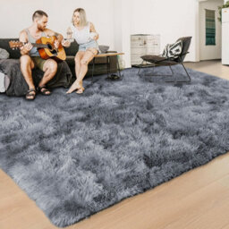 Ameha Grey Non Slip Shaggy Rug Extra Large Area Bedroom 200X290 Cm Carpet Super Soft Living Room Rugs - thumbnail 8