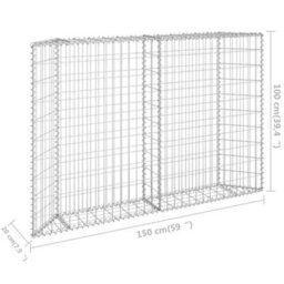 Berkfield Trapezium Gabion Raised Bed Galvanised Steel 150X20X100 Cm - thumbnail 7