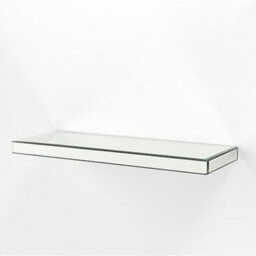 Deenz Pack Of 2 Silver Mirrored Glass Shelves Floating Wall Shelf Display Ladges Storage For Bedroom 40X15X5Cm