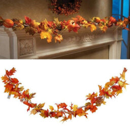 Living And Home Pumpkin Autumn Christmas Halloween Garland Home Decration With Lights 180 Cm - thumbnail 1