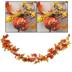 Living And Home Pumpkin Autumn Christmas Halloween Garland Home Decration With Lights 180 Cm - thumbnail 2