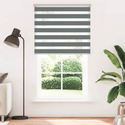 Berkfield Zebra Blind Dark Grey 120X230 Cm Fabric Width 115.9 Cm Polyester - thumbnail 2