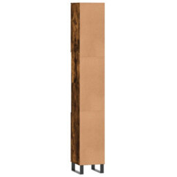 Berkfield Bathroom Cabinet Smoked Oak 30X30X190 Cm Engineered Wood - thumbnail 8