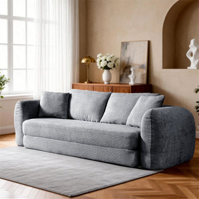 Abrihome Mimo Modern Pull-Out Sofa Bed With Resistant Fabric, Convertible 2-In-1 Design, For Living Room & Small Spaces, Grey, Lambswool - image 1