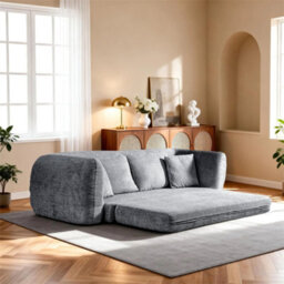 Abrihome Mimo Modern Pull-Out Sofa Bed With Resistant Fabric, Convertible 2-In-1 Design, For Living Room & Small Spaces, Grey, Lambswool - thumbnail 7