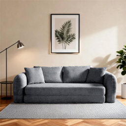 Abrihome Mimo Modern Pull-Out Sofa Bed With Resistant Fabric, Convertible 2-In-1 Design, For Living Room & Small Spaces, Grey, Lambswool - thumbnail 6