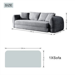 Abrihome Mimo Modern Pull-Out Sofa Bed With Resistant Fabric, Convertible 2-In-1 Design, For Living Room & Small Spaces, Grey, Lambswool - thumbnail 5
