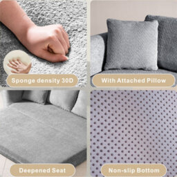 Abrihome Mimo Modern Pull-Out Sofa Bed With Resistant Fabric, Convertible 2-In-1 Design, For Living Room & Small Spaces, Grey, Lambswool - thumbnail 4