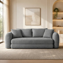 Abrihome Mimo Modern Pull-Out Sofa Bed With Resistant Fabric, Convertible 2-In-1 Design For Living Room & Small Spaces, Grey, Lambswool - thumbnail 9