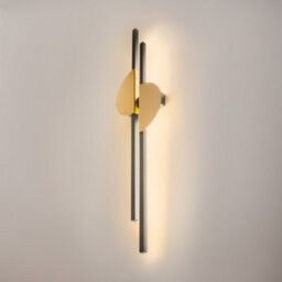 Luminosa Lighting Luminosa Skyline I Modern Integrated Led Wall Lamp Black 4000K 700Lm Brass Shade - thumbnail 2