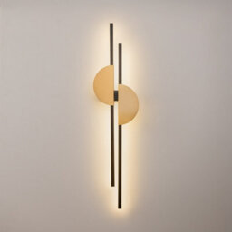 Luminosa Lighting Luminosa Skyline I Modern Integrated Led Wall Lamp Black 4000K 700Lm Brass Shade - thumbnail 3