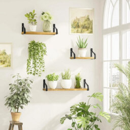 3-Tier Floating Shelves In Rustic Carbonized Black - thumbnail 5