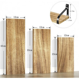 3-Tier Floating Shelves In Rustic Carbonized Black - thumbnail 2