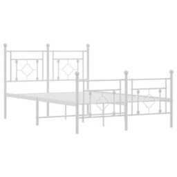 Berkfield Metal Bed Frame Without Mattress With Footboard White 120X200Cm - thumbnail 4