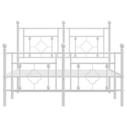 Berkfield Metal Bed Frame Without Mattress With Footboard White 120X200Cm - thumbnail 5