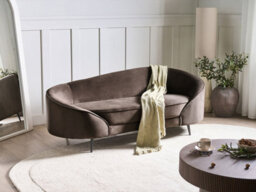 Beliani Sofa 2 Seater Savar Velvet Dark Brown - thumbnail 2