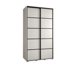 Arte Cannes Iv Modern White Sliding Door Wardrobe 1300mm H2050mm D600mm With Black Steel Handles - thumbnail 1