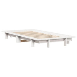 Berkfield Bed Frame Without Mattress White 90X200 Cm Solid Wood Pine - thumbnail 6