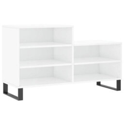 Berkfield Modern Shoe Cabinet High Gloss White 102X36X60 Cm Engineered Wood