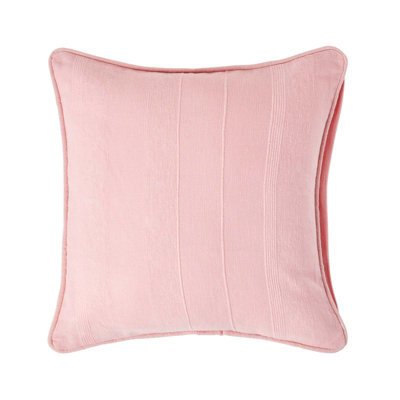 Homescapes Cotton Rajput Ribbed Pink Cushion Cover, 60 X 60 Cm - image 1