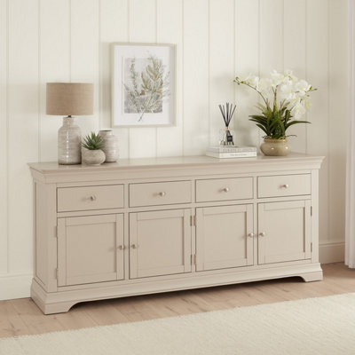 The Furniture Market Wilmslow Dove Grey Painted Extra Large 4 Drawer 4 Door Sideboard - image 1