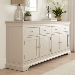 The Furniture Market Wilmslow Dove Grey Painted Extra Large 4 Drawer 4 Door Sideboard - thumbnail 3