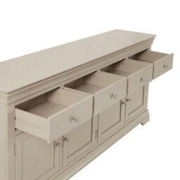 The Furniture Market Wilmslow Dove Grey Painted Extra Large 4 Drawer 4 Door Sideboard - thumbnail 5