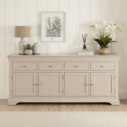 The Furniture Market Wilmslow Dove Grey Painted Extra Large 4 Drawer 4 Door Sideboard - thumbnail 2