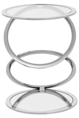 Orsina Clear Glass End Table With Warm Metallic Frame, Luxe Interlocking Gold Ring Base, Modern Glass Top - image 1