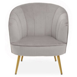 Orsina Versatile Yolanda Grey Velvet Chair, Exquisite & Cozy Desk Chair Velvet, Easy To Clean Velvet Accent Chair - thumbnail 1
