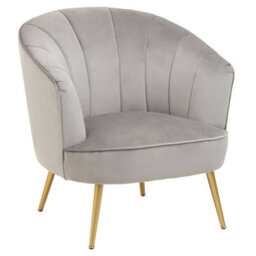 Orsina Versatile Yolanda Grey Velvet Chair, Exquisite & Cozy Desk Chair Velvet, Easy To Clean Velvet Accent Chair - thumbnail 2